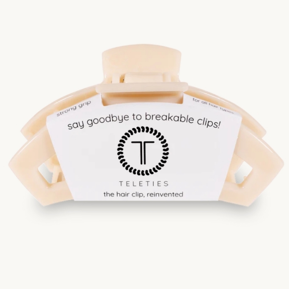 Teleties Open Almond Beige Medium Hair Clip|Open Style/Hair Can Be Seen NWT